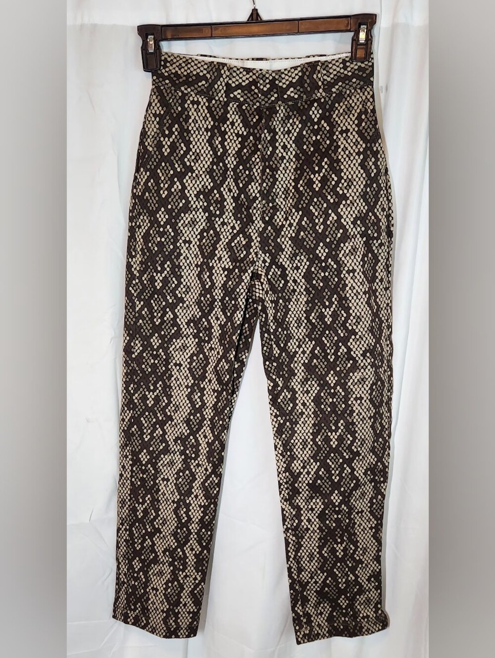 Dickies Women's Camden Straight Leg Pants in Brown Snakeskin Print Size 26